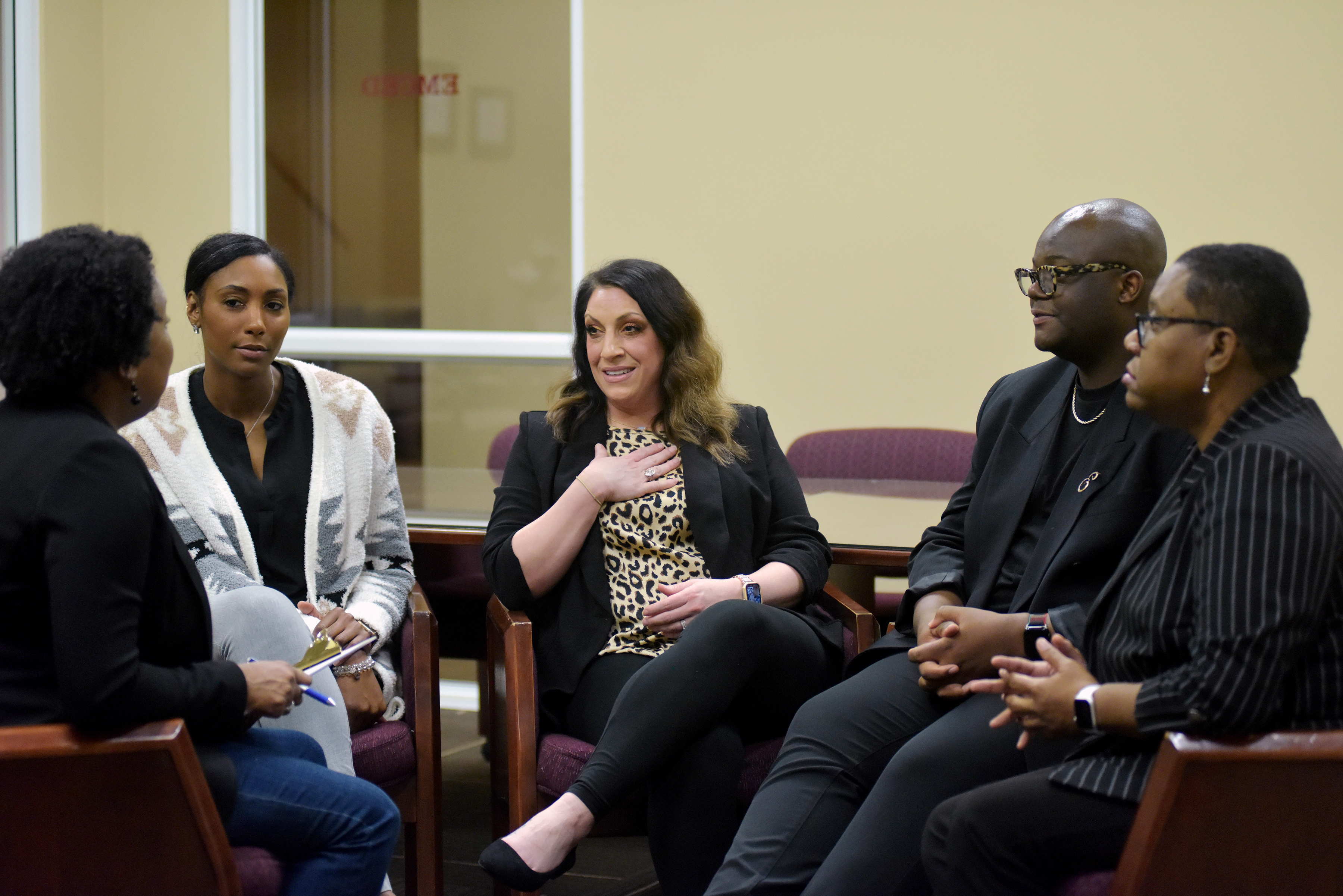 MSU-Meridian's planned Behavioral Health Center will fill a much-needed gap in community mental health treatment while positioning students for mental health and psychology careers. Pictured here are (from left to right) Tawny McCleon, Shannon Lloyd, Kortney Green, D'Quante Evans and Teresa Worthy. 