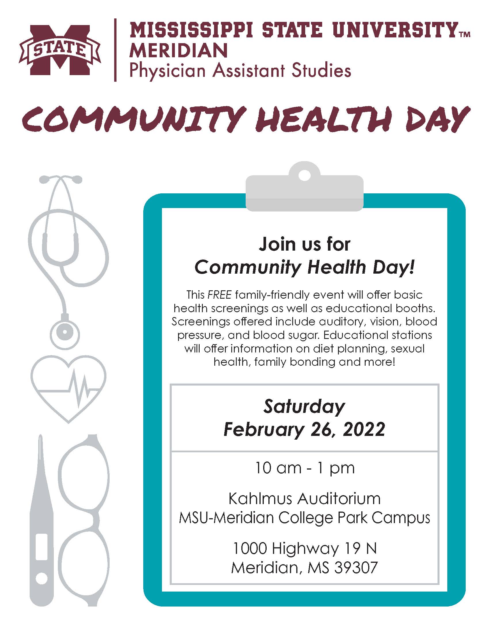 flier for Community Health Day 2022