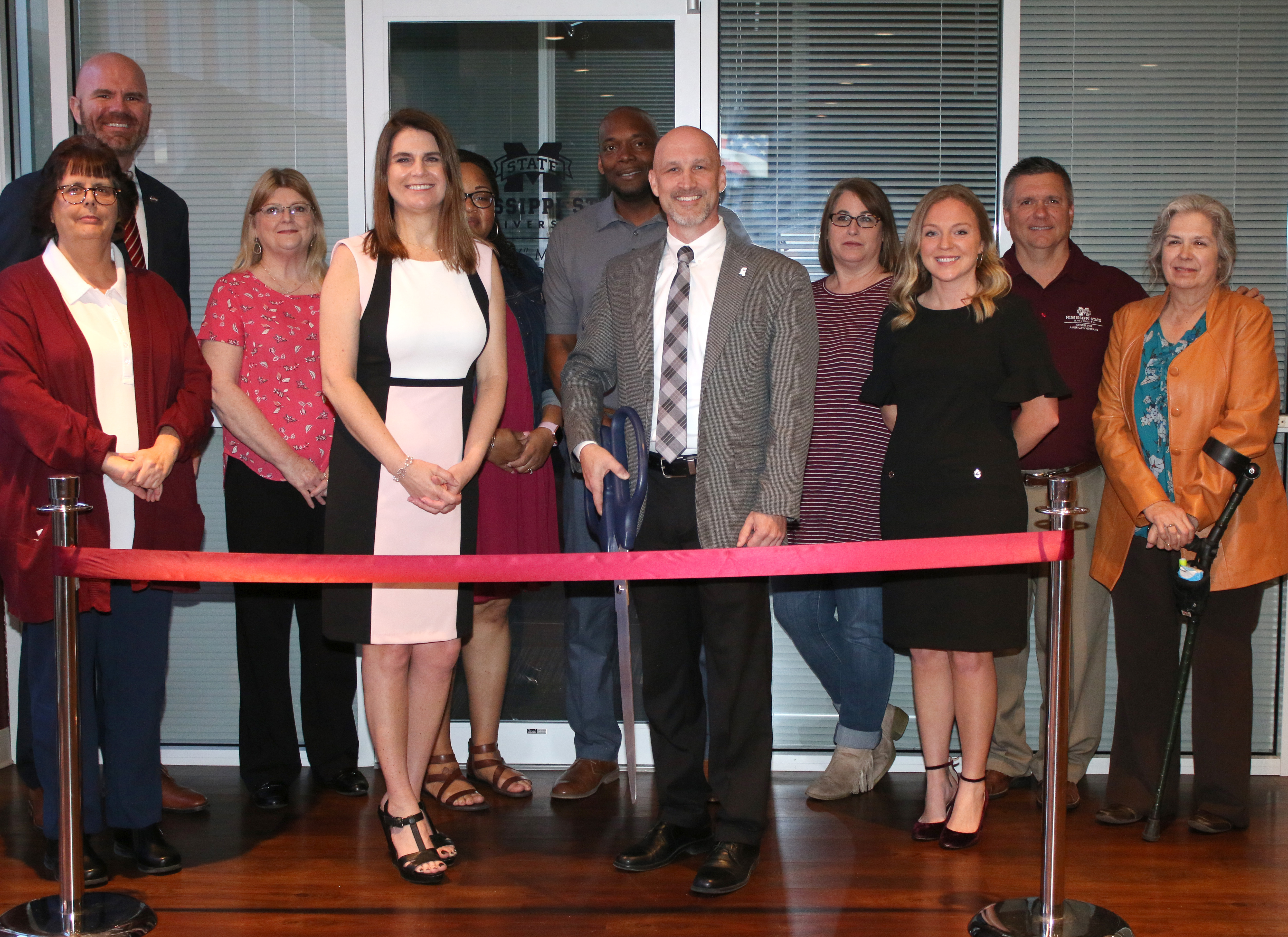 The Montgomery Center for America's Veterans and MSU-Meridian staff celebrate the opening of a new veteran lounge at MSU-Meridian