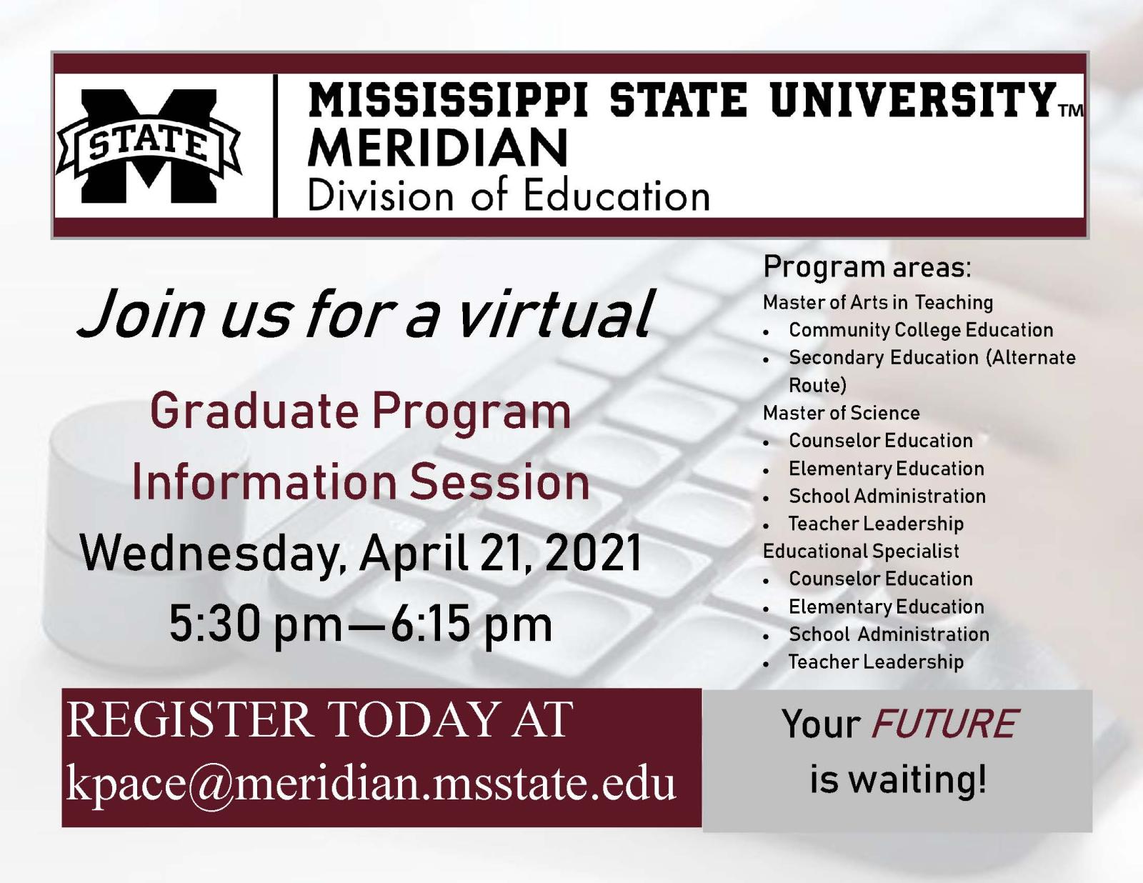 Flyer for Virtual Information session - All text from the image is reiterated on this page