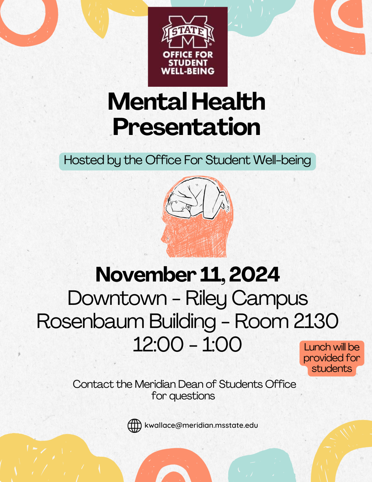 event flyer with colorful sketch and event information