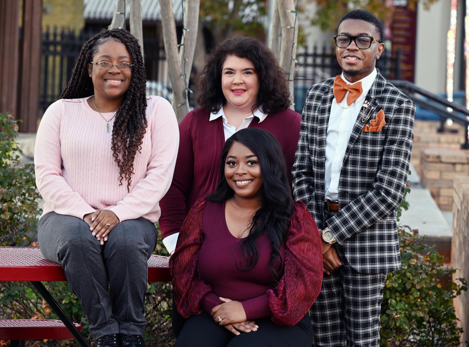 Mississippi State University-Meridian outstanding graduates include, from left to right, Ty’Mikka Chandler, Brandi Sumrall, Nia Williams (seated), and Joshua Wheaton.