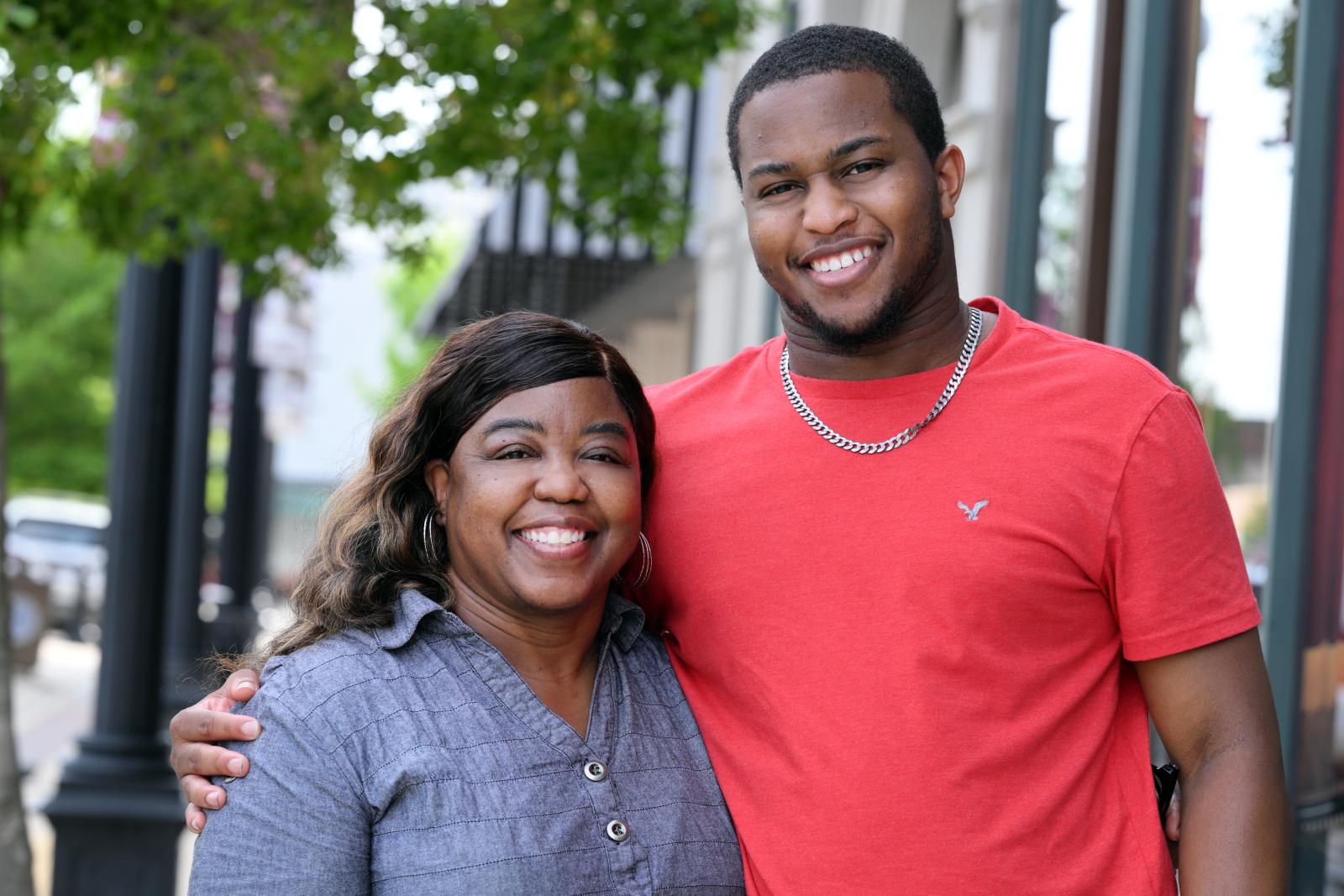 Mother son graduate duo