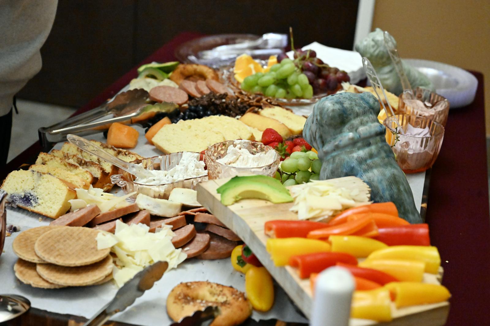Breakfast with Dean Leslie Clack included a spread of healthy, allergen-free foods. Clack said the School of Health Professions is leading the charge to healthy eating at all campus events.