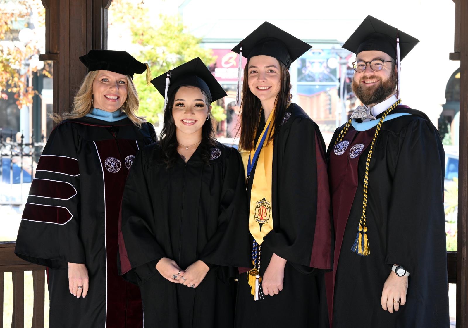PHOTO ID:  The MSU-Meridian fall Outstanding Students are, from left to right, Amanda Blackwell, Madison White, McKinely Goodin and Bennett Higginbotham (Photograph by Marianne Todd/MSU-Meridian)